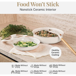 Gotham Steel Detachable Handle 18-Piece Cookware Set with Ceramic Nonstick Coating