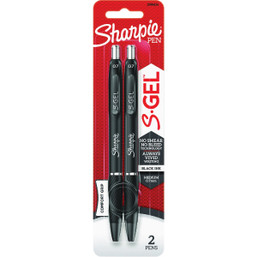 Sharpie S-Gel Black Medium Point Gel Pen (2-Pack) * Smooth, No-Smear Ink for Vivid Writing