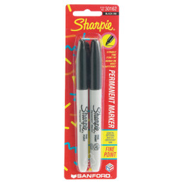 Sharpie Black Fine Point Permanent Marker (2-Pack) - Smearproof and Waterproof Markers for All Surfaces