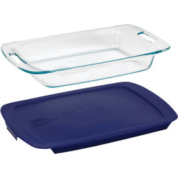 Pyrex Easy Grab 3 Qt. Glass Oblong Baking Dish with Lid - Durable Oven-Safe Bakeware