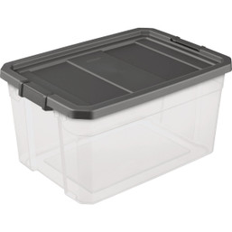Sterilite 76 Qt. Flat Gray Stacker Storage Tote - Durable Household & Garage Organizer