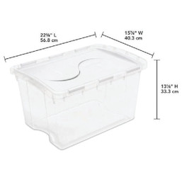 Sterilite 48 Qt. Clear Hinged Lid Storage Tote for Household Organization