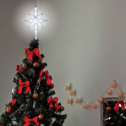 Alpine Transparent LED 11-Inch Star Christmas Tree Topper with Cool White Lights