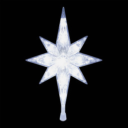 Alpine Transparent LED 11-Inch Star Christmas Tree Topper with Cool White Lights