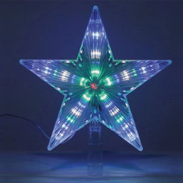 Alpine 8-Function LED Star Christmas Tree Topper - 9 Inch with Flashing Lights