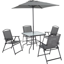 Outdoor Expressions 6-Piece Sling Dining Set with Umbrella
