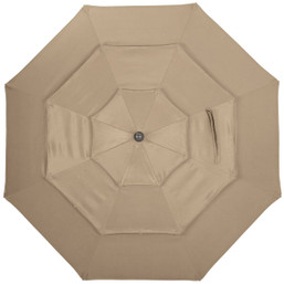 Outdoor Expressions 9 ft. 3-Tier Tilt and Crank Tan Patio Umbrella