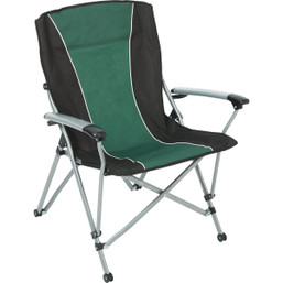 Outdoor Expressions Green & Black Sling Flat Arm Folding Chair - Heavy-Duty Steel Frame