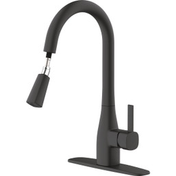 Home Impressions 1-Handle Pull-Down Kitchen Faucet in Matte Black (Model 492098)