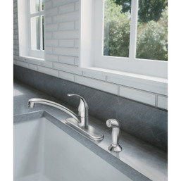 Moen Adler 1-Handle Lever Kitchen Faucet with Side Spray - Chrome