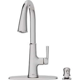 American Standard Maven 1-Handle Lever Pull-Down Kitchen Faucet with Soap Dispenser, Chrome - Model 488181
