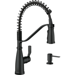 Moen Nolia 1-Handle Pull-Down Widespread Kitchen Faucet in Matte Black, Part Number 452426
