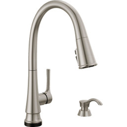 Delta Corwin 1-Handle Pull-Down Kitchen Faucet with Soap Dispenser * Stainless Steel
