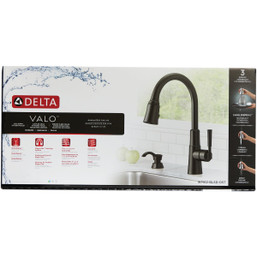 Delta Valo 1-Handle Pull-Down Kitchen Faucet with Soap Dispenser in Matte Black - Model 411037