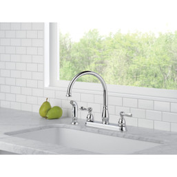 Delta Windemere 2-Handle Lever Kitchen Faucet with Side Spray in Stainless