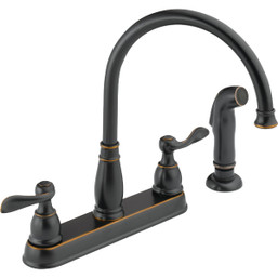 Delta Windemere 2-Handle Lever Kitchen Faucet with Side Spray in Oil-Rubbed Bronze, Model 460959