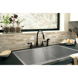 Delta Windemere 2-Handle Lever Kitchen Faucet with Side Spray in Oil-Rubbed Bronze, Model 460959