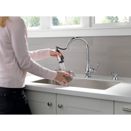 Delta Charmaine Chrome 1-Handle Pull-Down Kitchen Faucet with Soap Dispenser - Model 405242