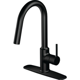 Home Impressions Contemporary Builder 1-Handle Lever Pull-Down Kitchen Faucet in Matte Black (Part 411656)