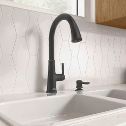 American Standard Maven 1-Handle Lever Pull-Down Kitchen Faucet with Soap Dispenser, Matte Black