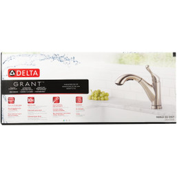Delta Grant 1-Handle Lever Pull-Out Kitchen Faucet in Stainless with DIAMOND Seal Technology