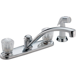 Delta Classic Series 2-Handle Knob Kitchen Faucet with Side Spray, Chrome
