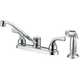 Home Impressions 2-Handle Lever Kitchen Faucet with Side Spray in Chrome, Part Number 400656