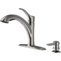 American Standard Mesa 1-Handle Lever Pull-Down Kitchen Faucet with Soap Dispenser, Stainless Steel