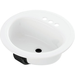 Bootz Azalea Oval Drop-In Bathroom Sink in White - 20 x 17 Inches with Self-Rimming Design