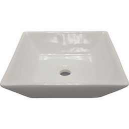 CMI Compass Manufacturing Square Vessel Bathroom Sink - White, 16.5 x 16.5 inches