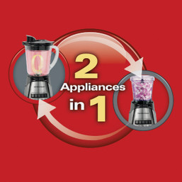 Hamilton Beach 12-Function Blender and Chopper with 5-Cup Glass Jar and 3-Cup Chopping Bowl