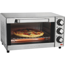 Hamilton Beach Toaster Oven - 4-Slice Capacity, Bake, Broil, Toast Functions