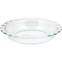 Pyrex 9-1/2 Inch Clear Easy Grab Pie Plate * Durable Glass Bakeware for Even Baking