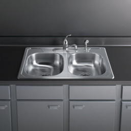 Sterling Middleton Double Bowl 33 in. x 22 in. Stainless Steel Drop-In Kitchen Sink