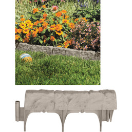 Suncast 6 Inch High x 12 Inch Long Border Stone Poly Lawn Edging (10 Pack)