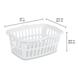 Sterilite 1.5 Bushel Rectangular Laundry Basket with Contoured Grip and Ventilation