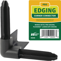 Master Mark Pro 90 Degree Black Plastic Lawn Edging Coupler - Durable Landscape Border Connector