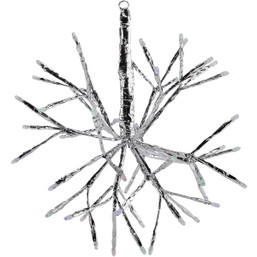 Alpine 10 Inch LED Multi-Bulb Hanging Twig Snowflake Ornament Light Decoration
