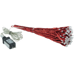 Alpine 16 Inch LED 96-Bulb Red Hanging Twig Snowflake Ornament Light Decoration