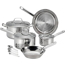 T-Fal Performa Stainless Steel 12-Piece Cookware Set with Techno Release Interior