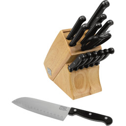 Chicago Cutlery Essentials 15-Piece Knife Set with Block * High-Carbon Stainless Steel Blades and Hardwood Storage