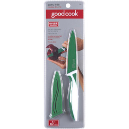 Goodcook 4-Inch Paring Knife with Cover - High Carbon Stainless Steel Blade and Ergonomic Handle