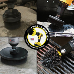 Drillbrush BBQ Grill Cleaning Ultra Stiff Black Drill Brush Set by Drillbrush - 4 Piece