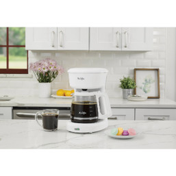 Mr. Coffee 12 Cup Switch White Coffee Maker - Simple Brew, Auto Pause & Easy Clean