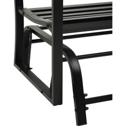 Outdoor Expressions Black Metal 50-Inch Patio Glider