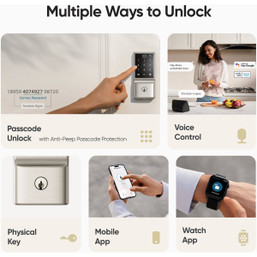 eufy Smart Lock C210 5-In-1 Keyless Entry Door Lock, White