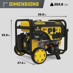 Champion 8000W Gasoline Portable Generator with Wireless Start and CO Shield