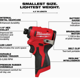 Milwaukee M12 2-Tool Brushless Subcompact Drill/Driver & Impact Driver Combo Kit with (2) Batteries & Charger