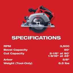 Milwaukee M18 6-1/2 In. Cordless Circular Saw (Tool Only)