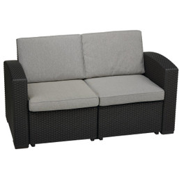 Outdoor Expressions 4-Piece Wicker Style Resin Chat Set with PFAS-Free Fabric